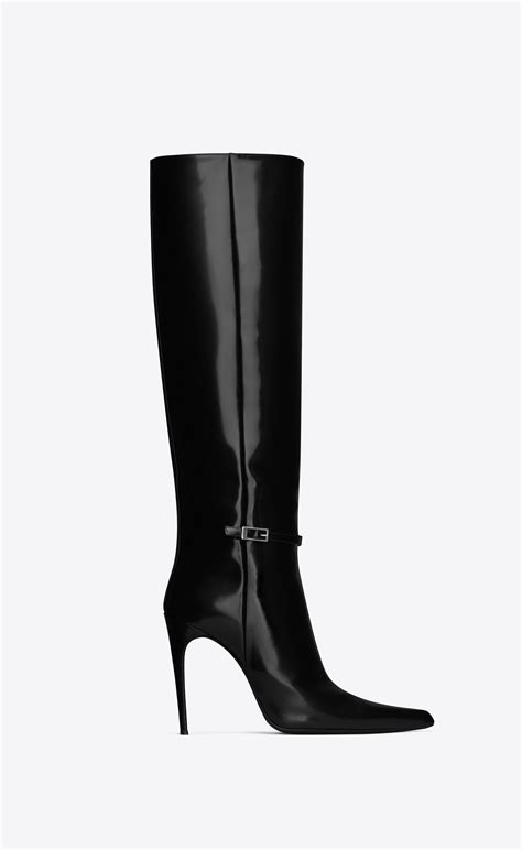 ysl stivaletto|VENDOME boots in glazed leather .